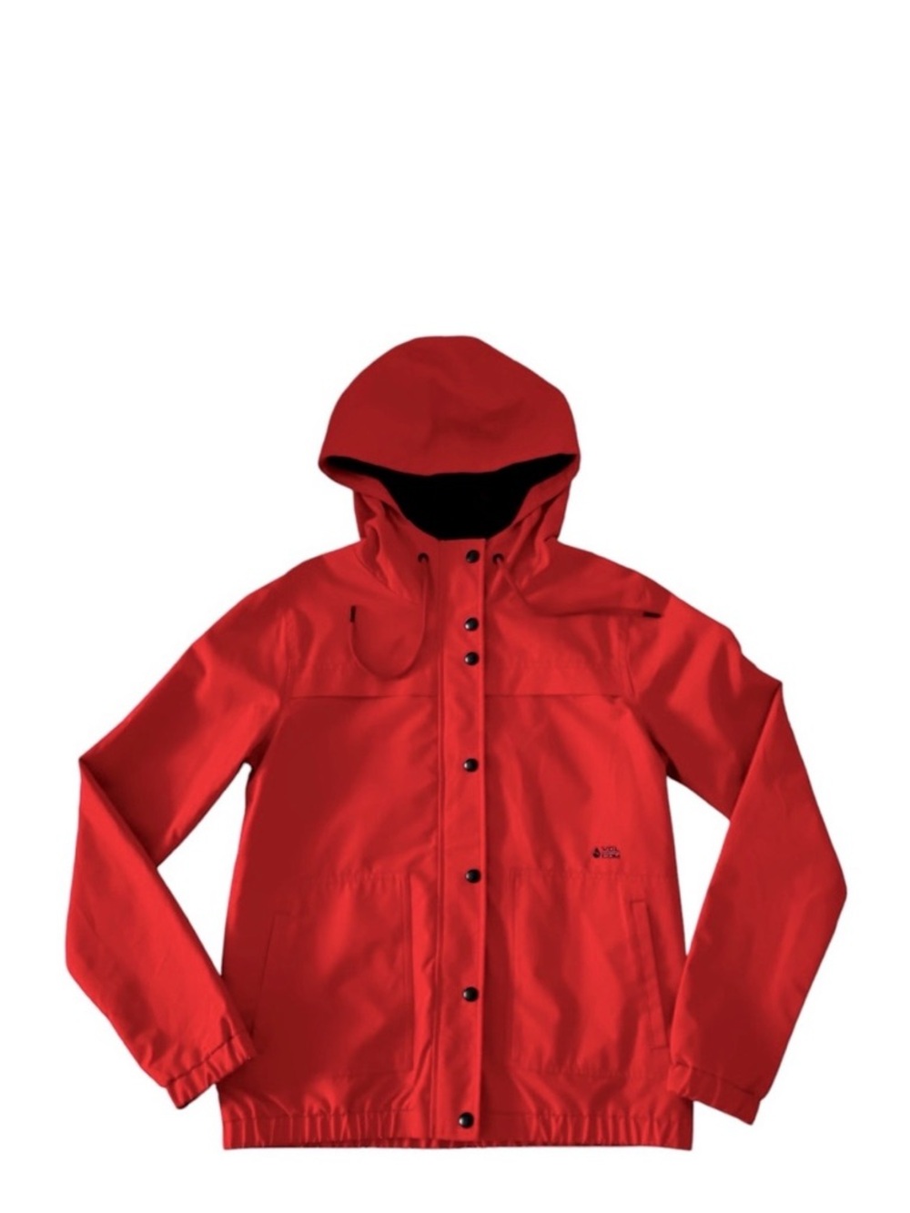 Volcom Enemy Stone Red Jacket Water Resistant Windbreaker Hooded Womens S